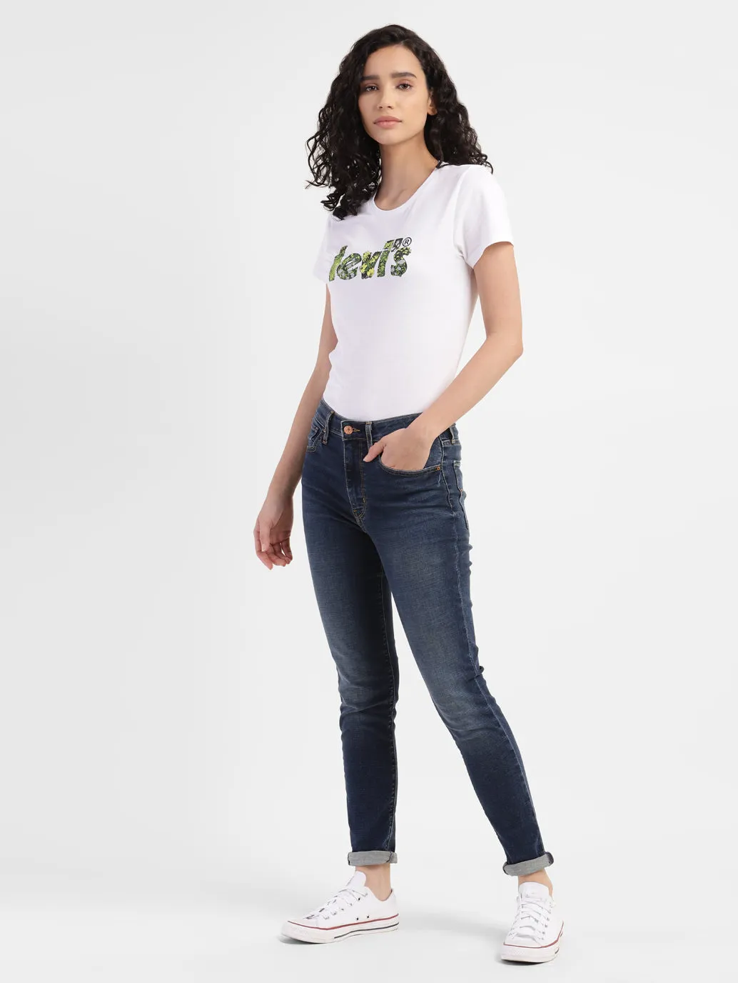 Women's 721 Indigo Skinny Fit High Rise Jeans Button Fly Option
