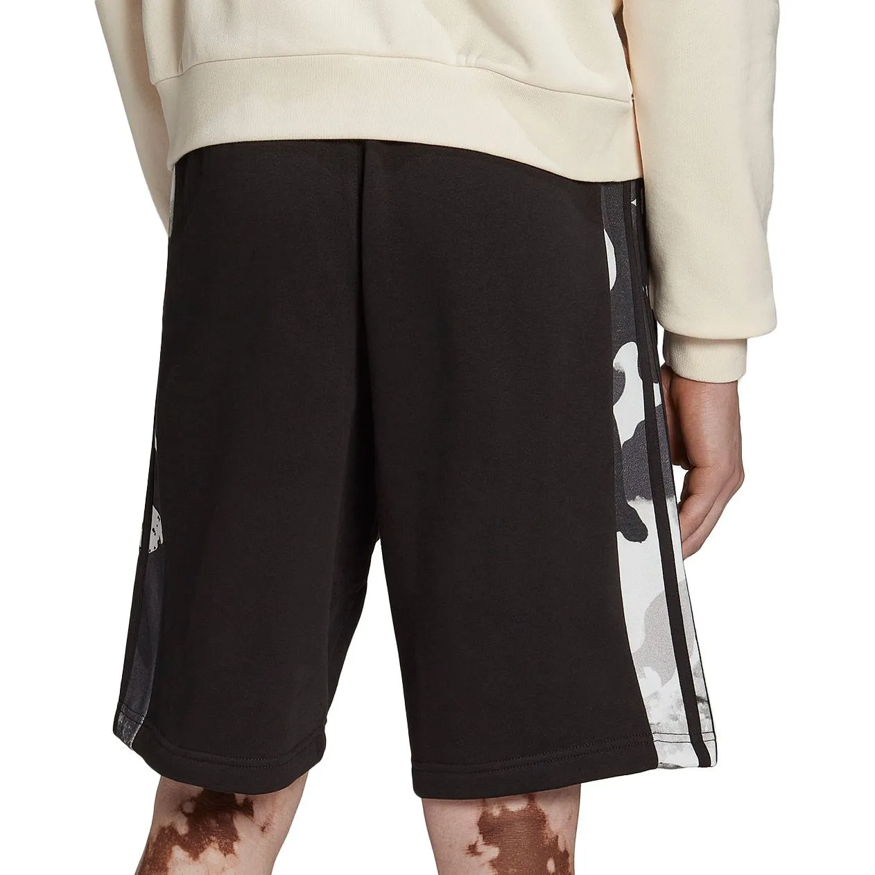 jumpsuit Breathable Cut adidas Camo 3 Stripes Mens Training Shorts - Black