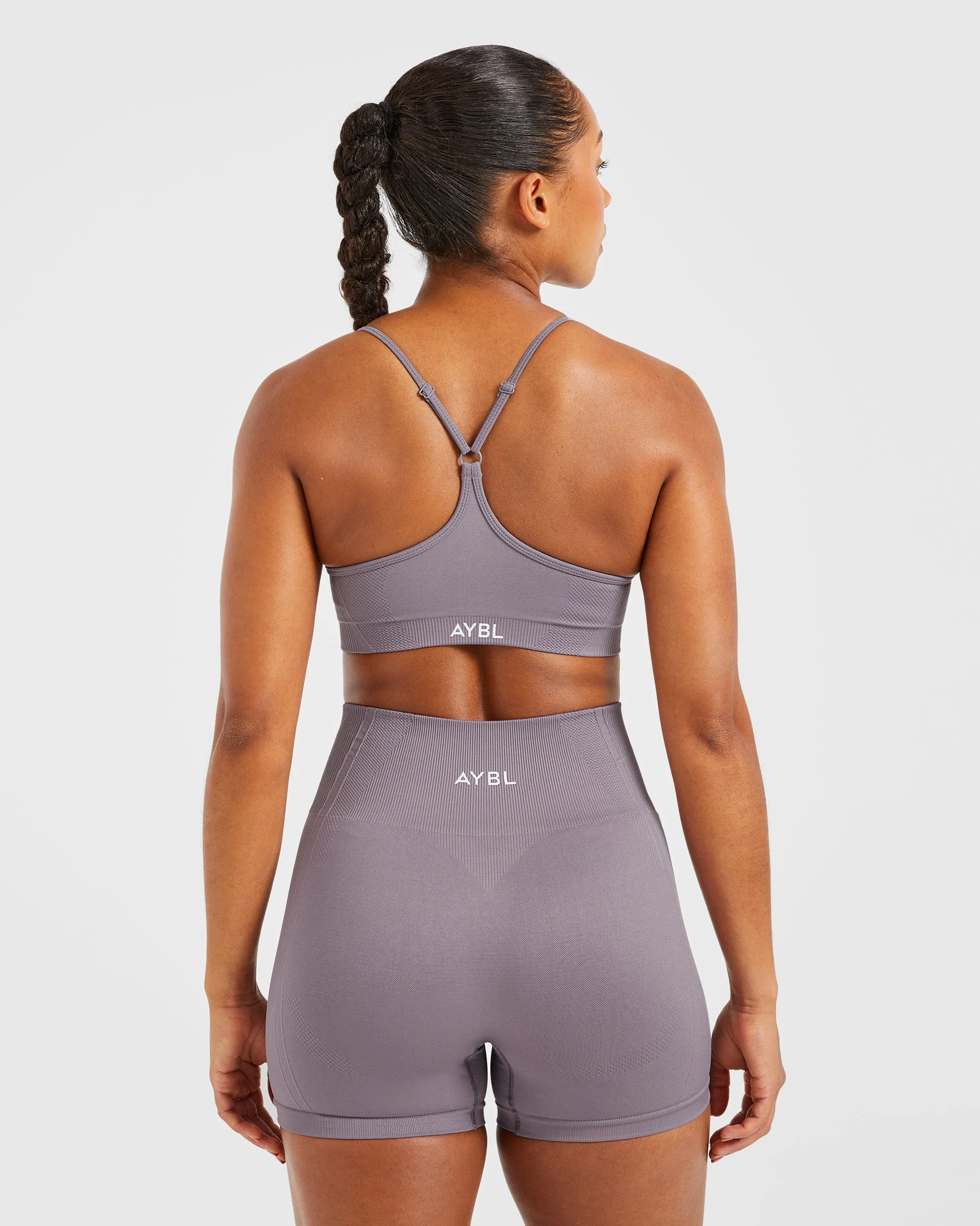 Anti-microbial seams Balance V3 Seamless Strappy Sports Bra - Mauve