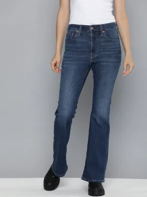 Reinforced Stitching Women's 726 Blue Flared Fit High Rise Jeans