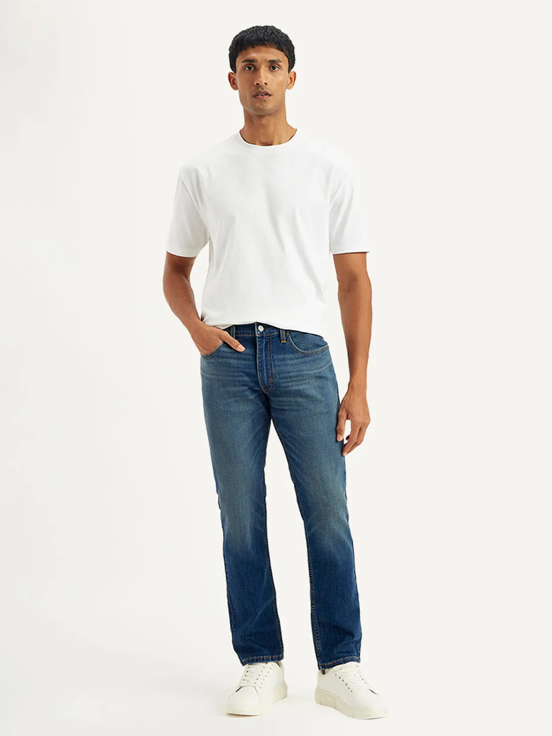 Men's 511 Blue Slim Fit Mid Rise Jeans All Rounder Evening Stroll Stretch Breathable