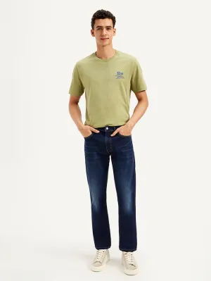 Men's 511 Dark Blue Slim Fit Mid Rise Jeans Streetwear Fan Night Out