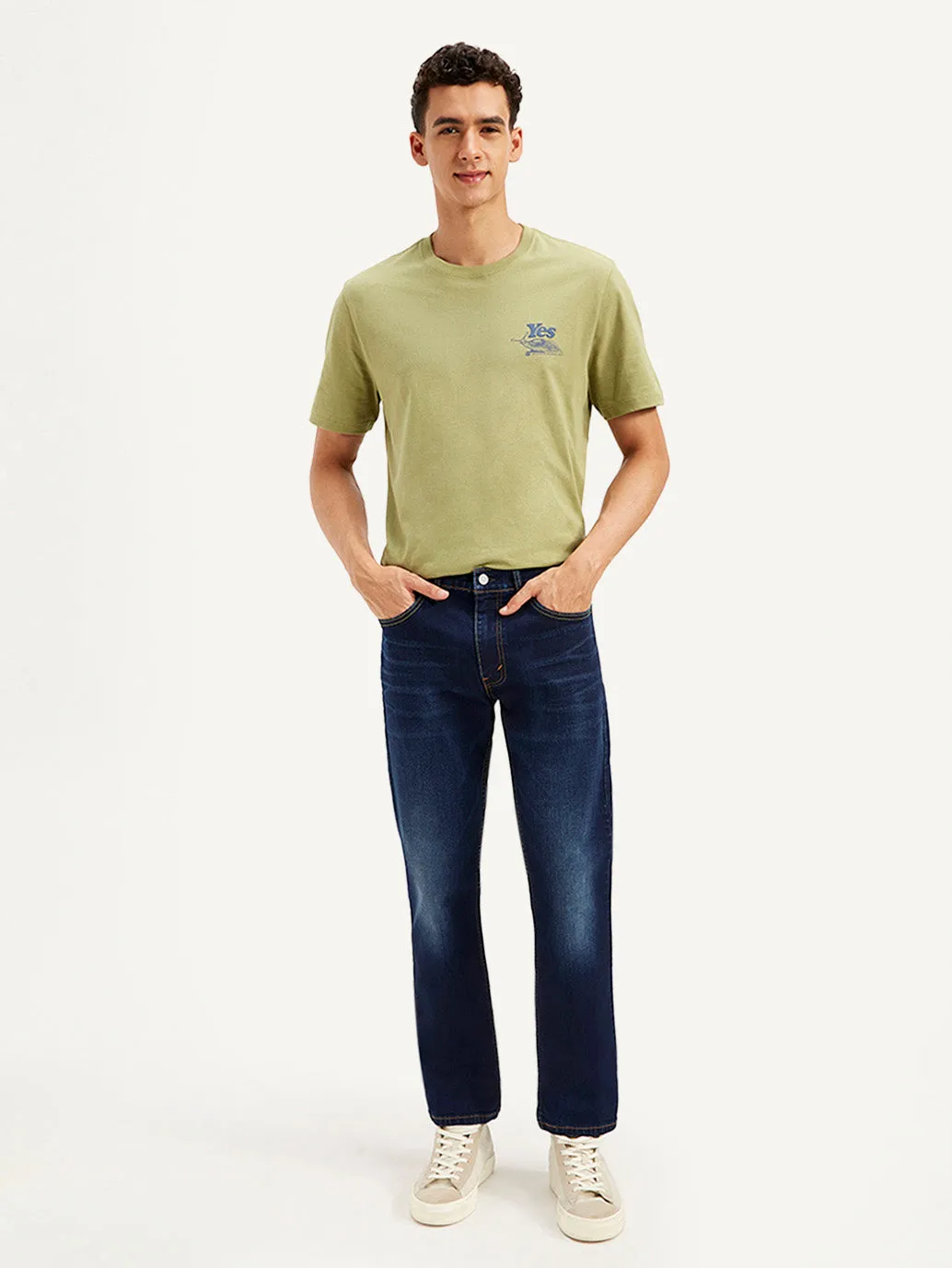 Breathable Brunch Outfit Men's 511 Dark Blue Slim Fit Mid Rise Jeans
