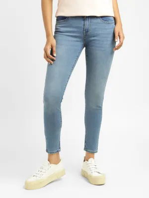 Women's 710 Blue Skinny Fit Mid Rise Jeans Utility Style