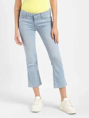 Women's 715 Blue Flared Fit Mid Rise Jeans Fit For Daily Base Layer