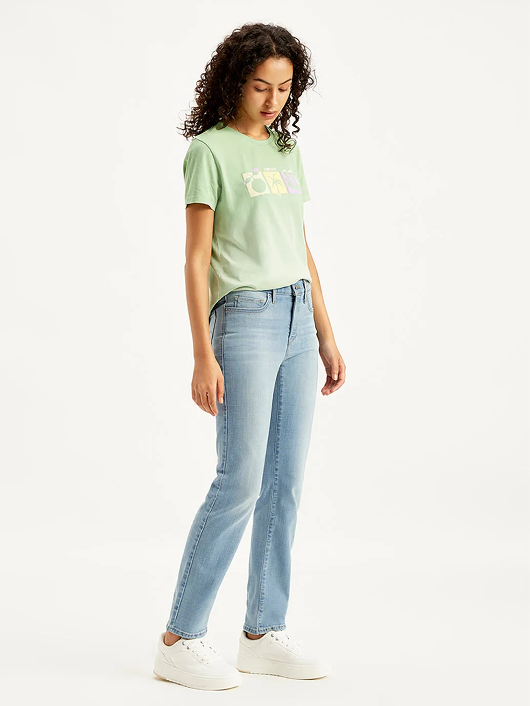 Women's 314 Blue Straight Fit High Rise Jeans Easywear Style