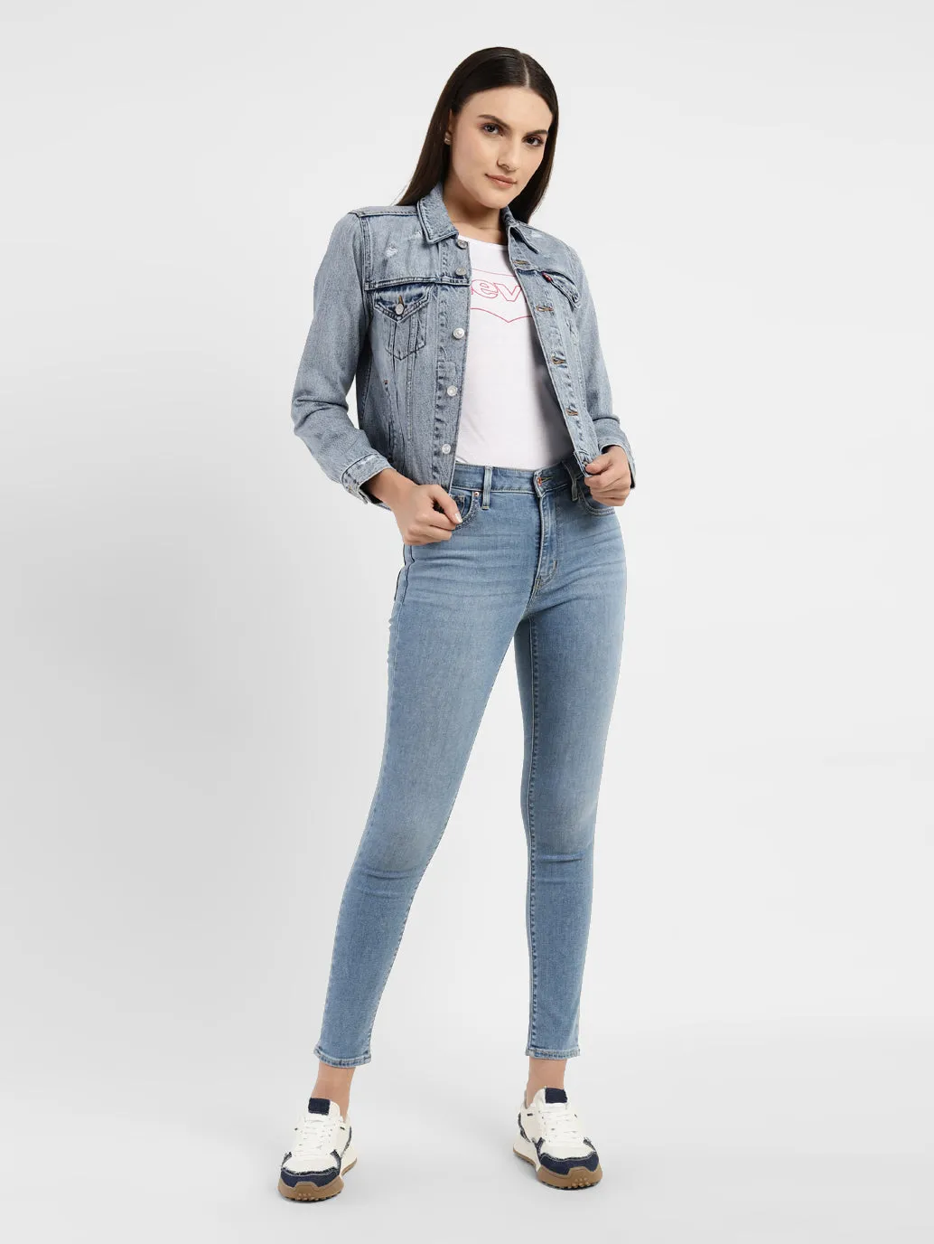 Heavyweight Denim Stretch Enhanced Mobility Women's 721 Blue Skinny Fit High Rise Jeans