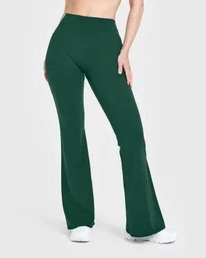 SoftMotion? Flared Bottoms | Dark Racing Green CircularKnitConstruction Chic Edge
