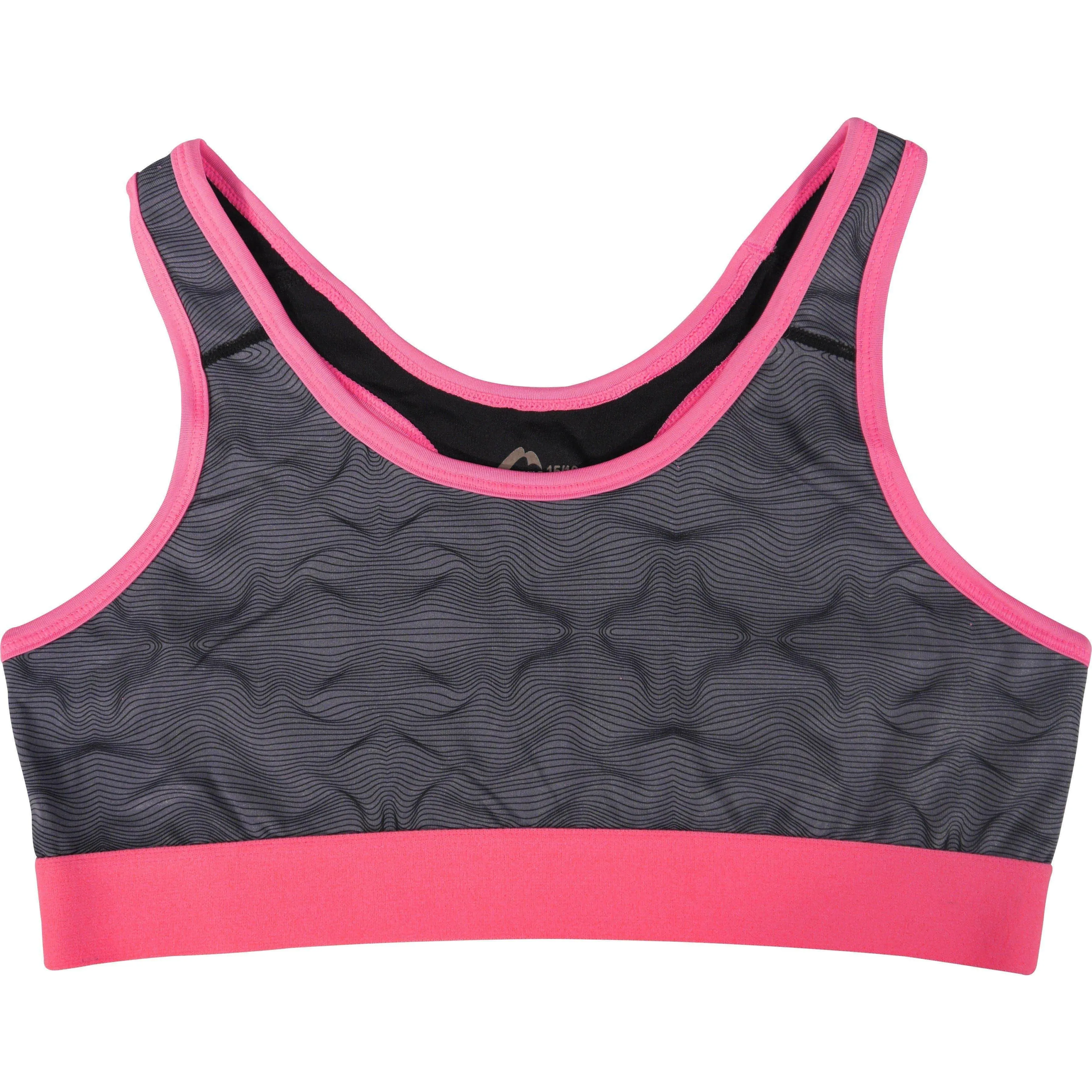 Layered Moisture Control More Mile Girls Running Crop Top - Grey