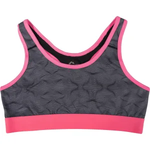 Layered Moisture Control More Mile Girls Running Crop Top - Grey