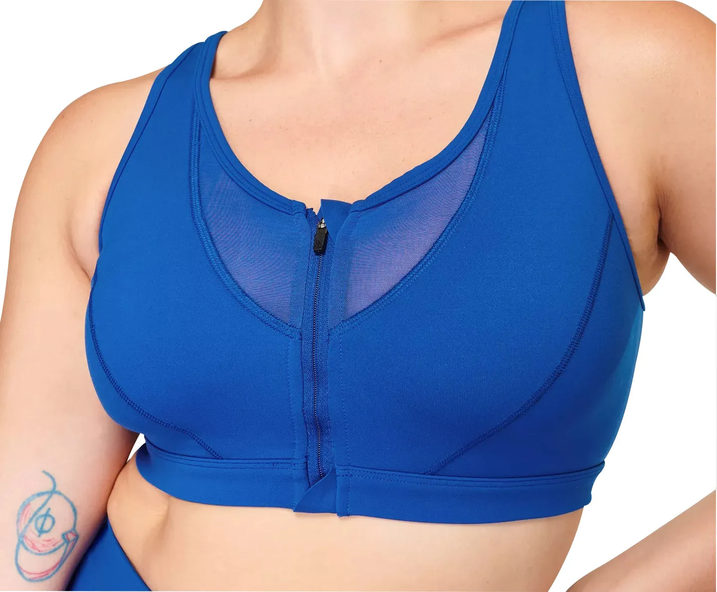 Sweaty Betty Power Icon Womens Sports Bra - Blue Seamless Material Wire-Free Comfort