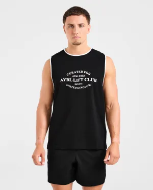 Lifting Tank - Black Double Stitched Fitted waist Soft Touch