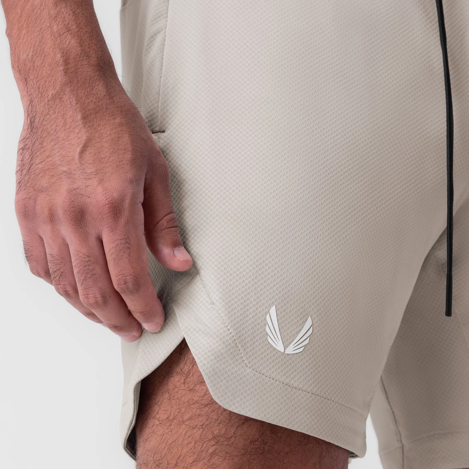 No Ride Up Technology Wrinkle Free Fabric 0994. AeroSilver? 7" Linerless Short - Chai