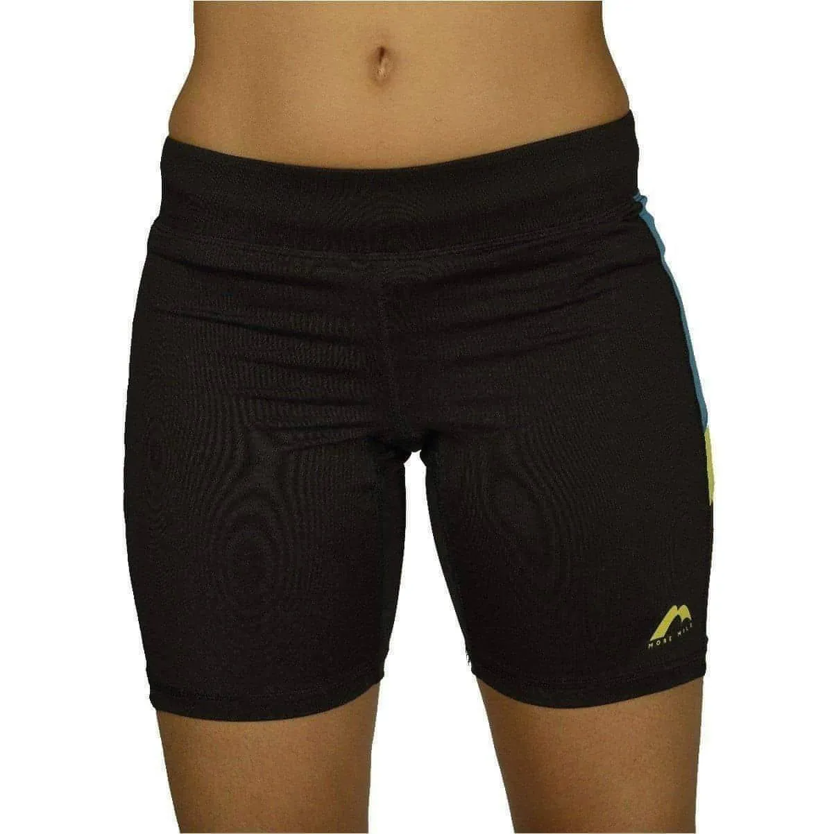 More Mile More-Tech Womens Short Running Tights - Black Low Profile Zipper