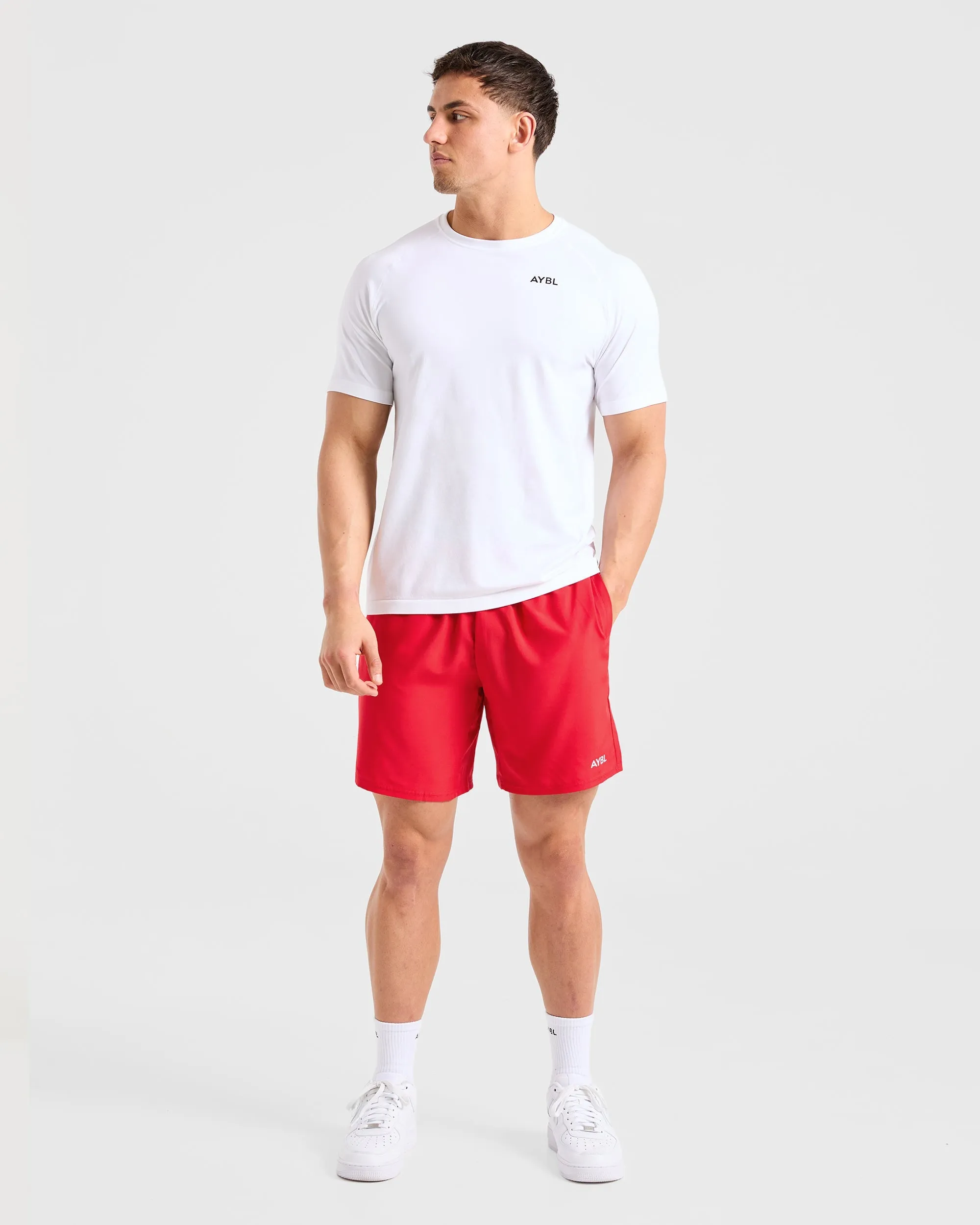 Core 7" Shorts - Chilli Red Easy Adjust Drawcord Stretchy Hemline