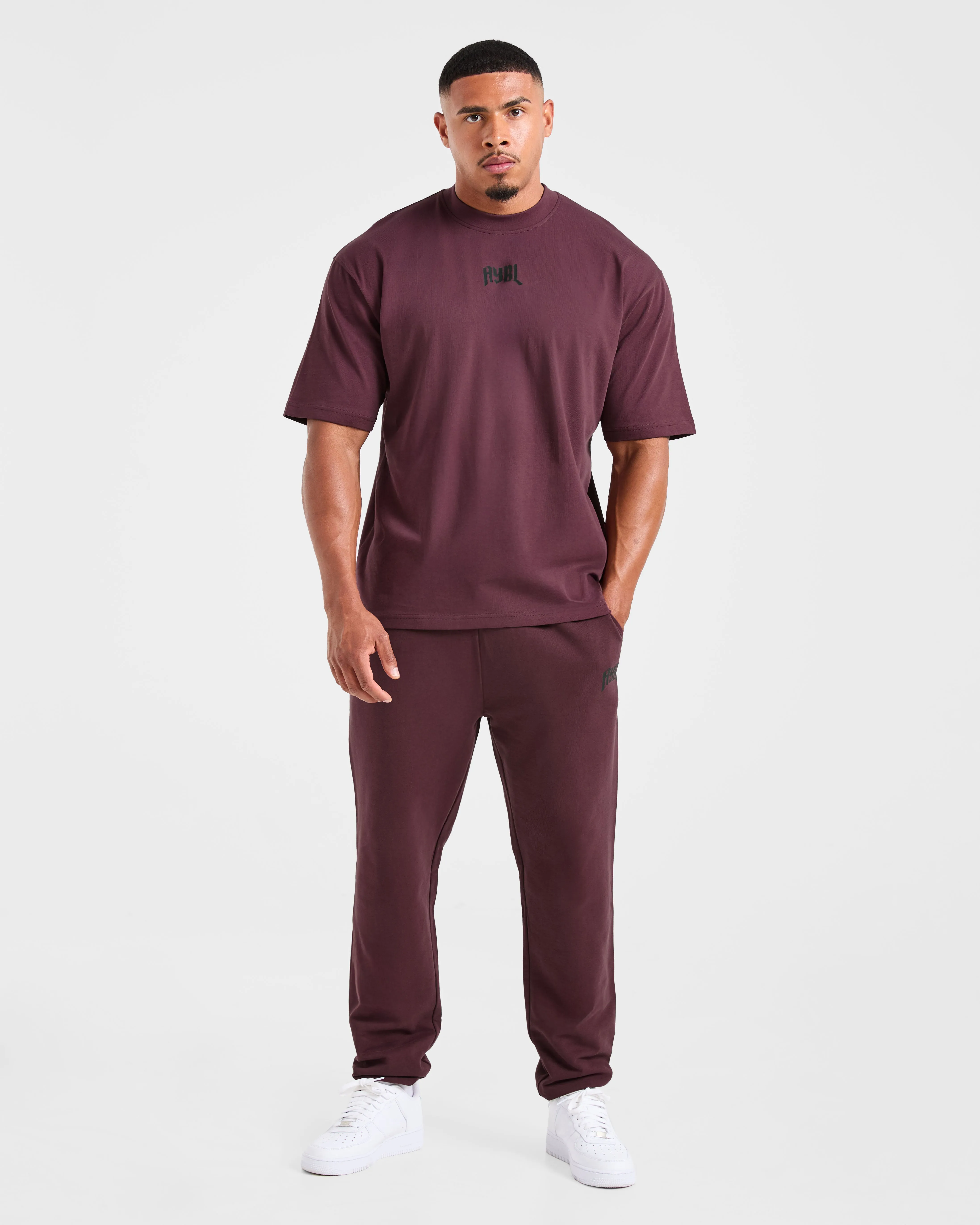 Lifting Club Gothic Oversized T Shirt - Dusty Plum/Black Odor Resistant Material Quick Dry Material