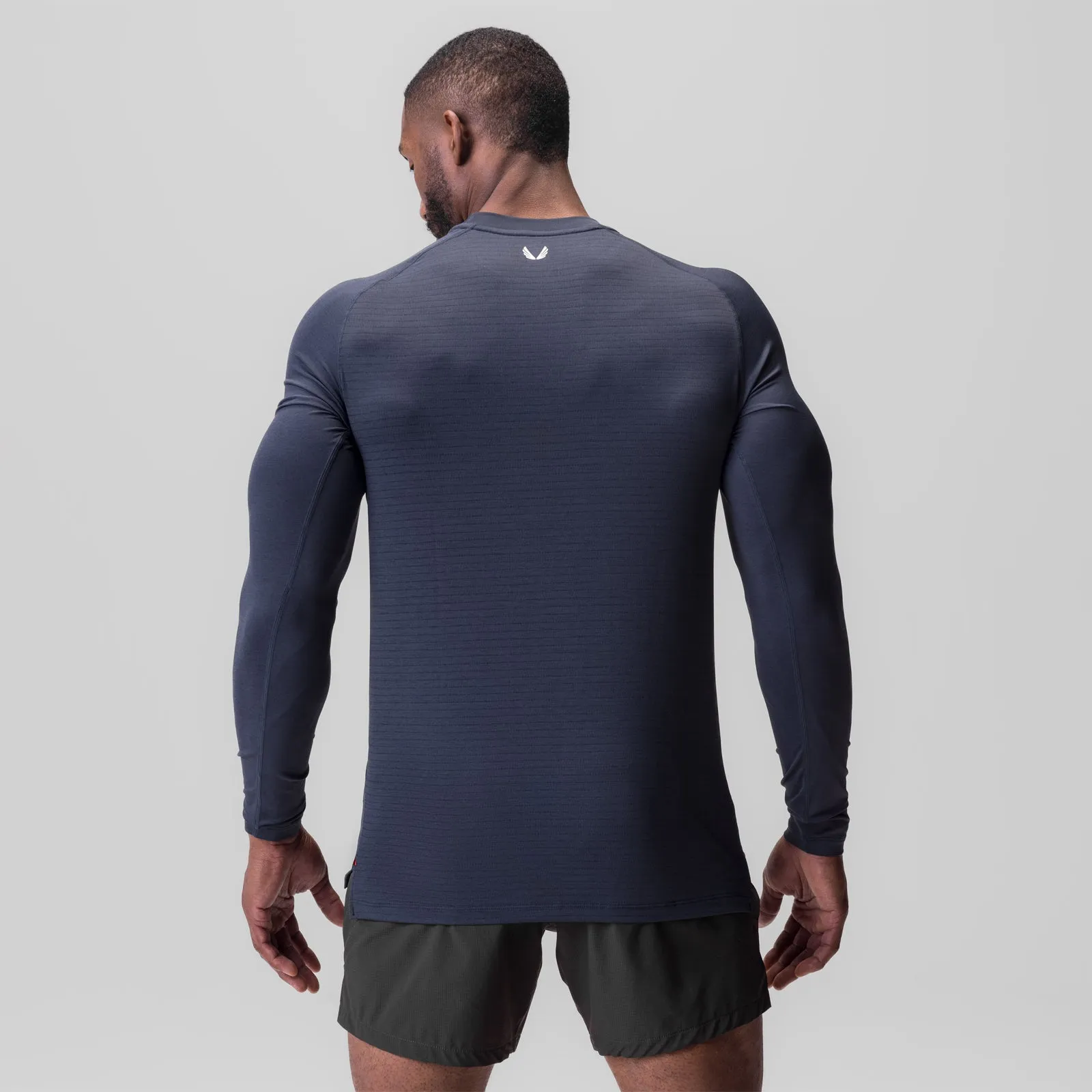 0832. 3D-Lite? 2.0 Fitted Long Sleeve - Navy "OTWR" gym - goer