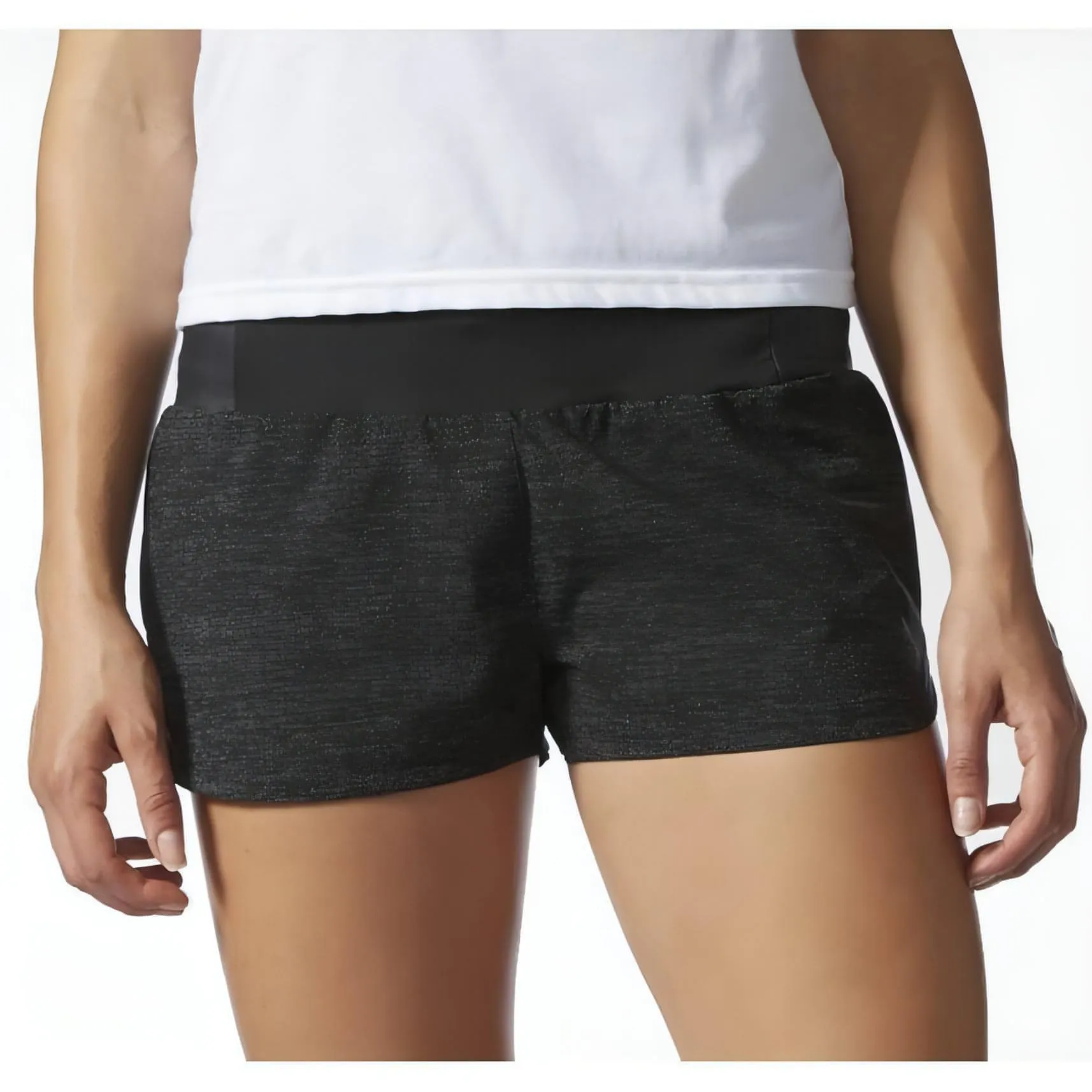 adidas Supernova Glide Womens Running Shorts - Black Low Bulk Waistband Anti Chafe Seamless