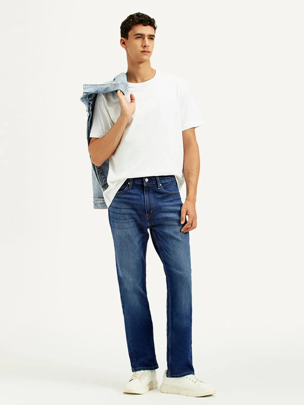 Men's 505 Indigo Straight Fit Mid Rise Jeans Smooth Road Trip
