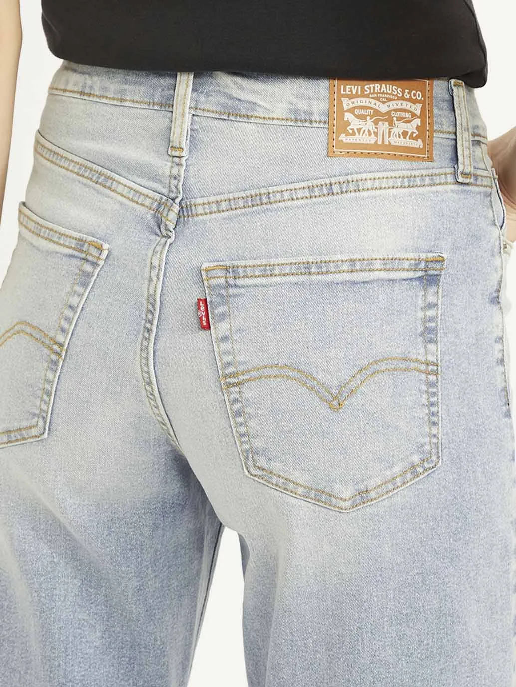 Button Fly Closure Easy Option Women's 94 Blue Baggy Fit Mid Rise Jeans