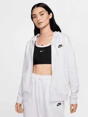 Faded Wash Effect Sportswear Club Fleece Full-Zip Hoodie