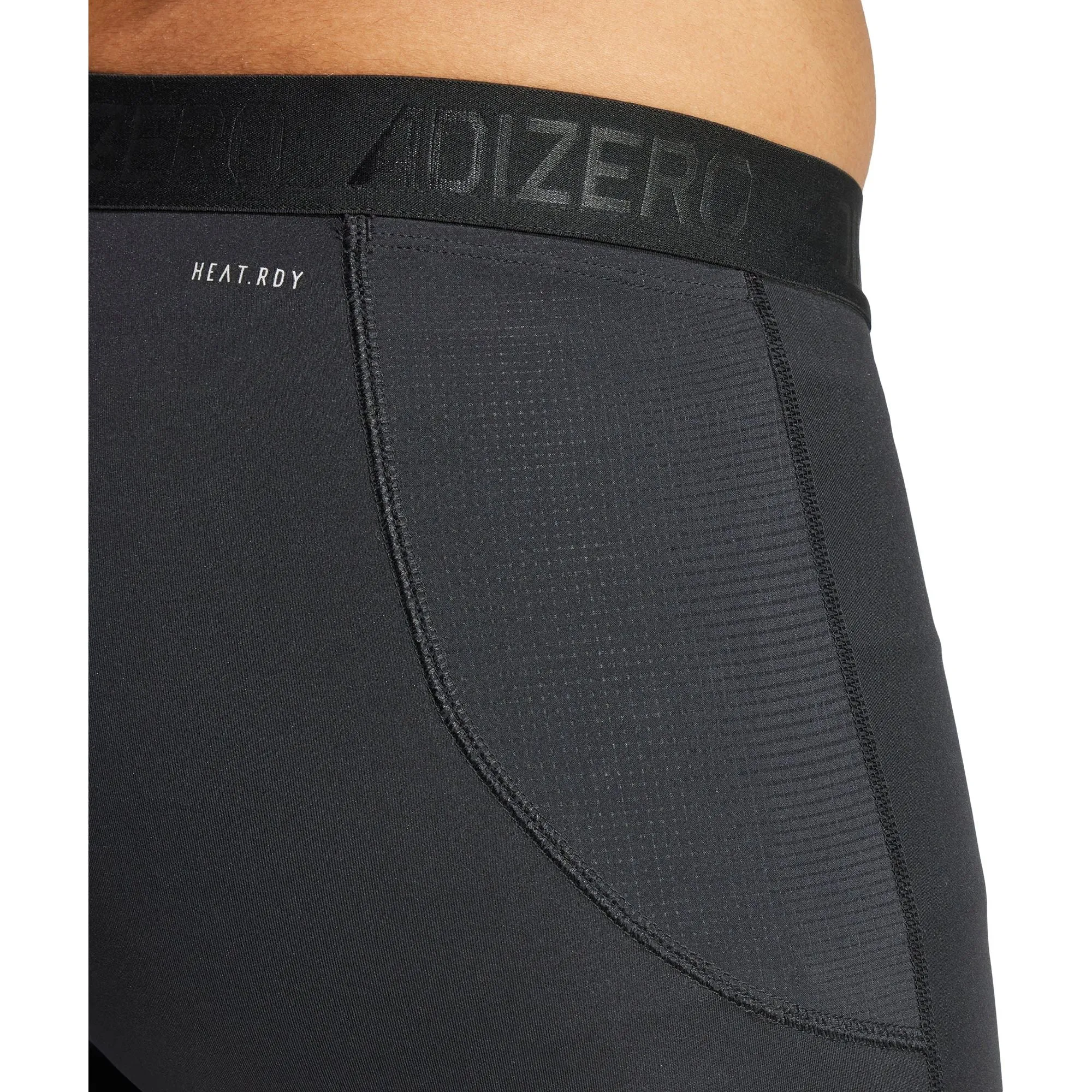 adidas Adizero Mens Short Running Tights - Black QuickAccessPockets