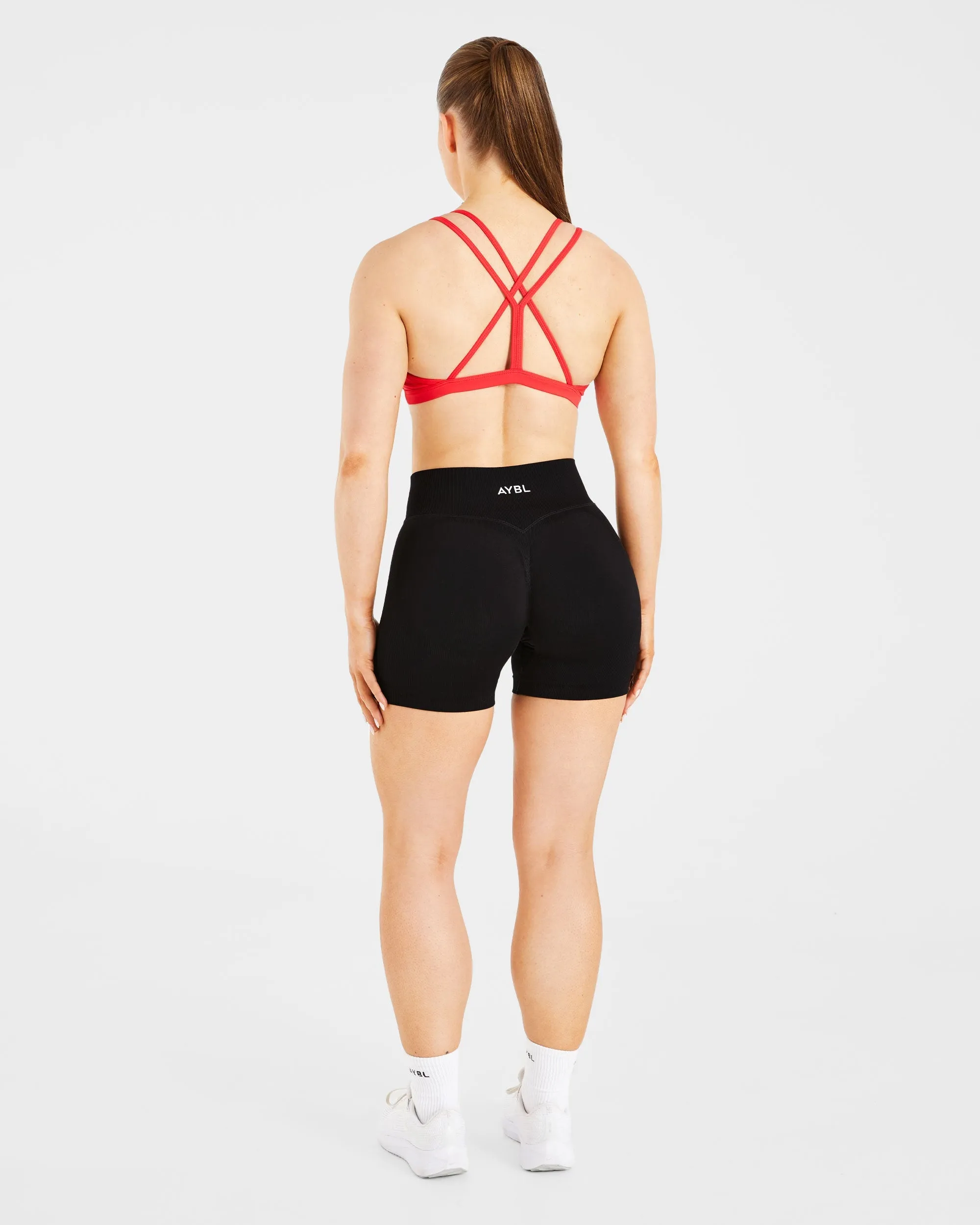 Essential Strappy Sports Bra - True Red Versatile Band