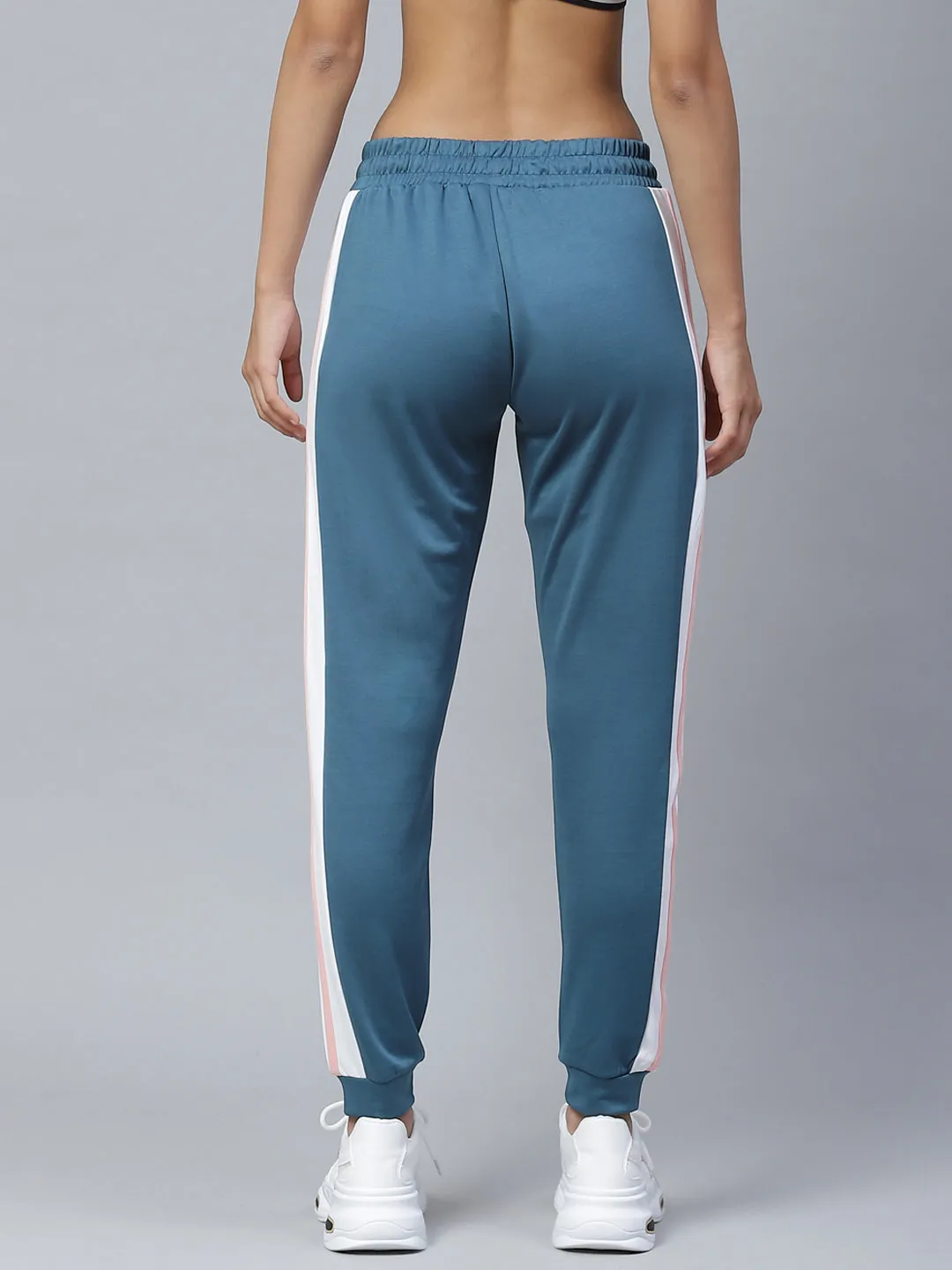 Alcis Women Teal Green Solid Slim Fit Joggers Slim Design
