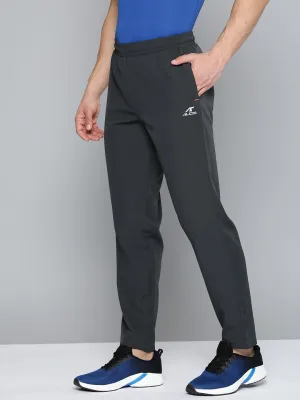 No Ride Up Design Simple Silhouette Alcis Men Charcoal Grey Typography Track Pants