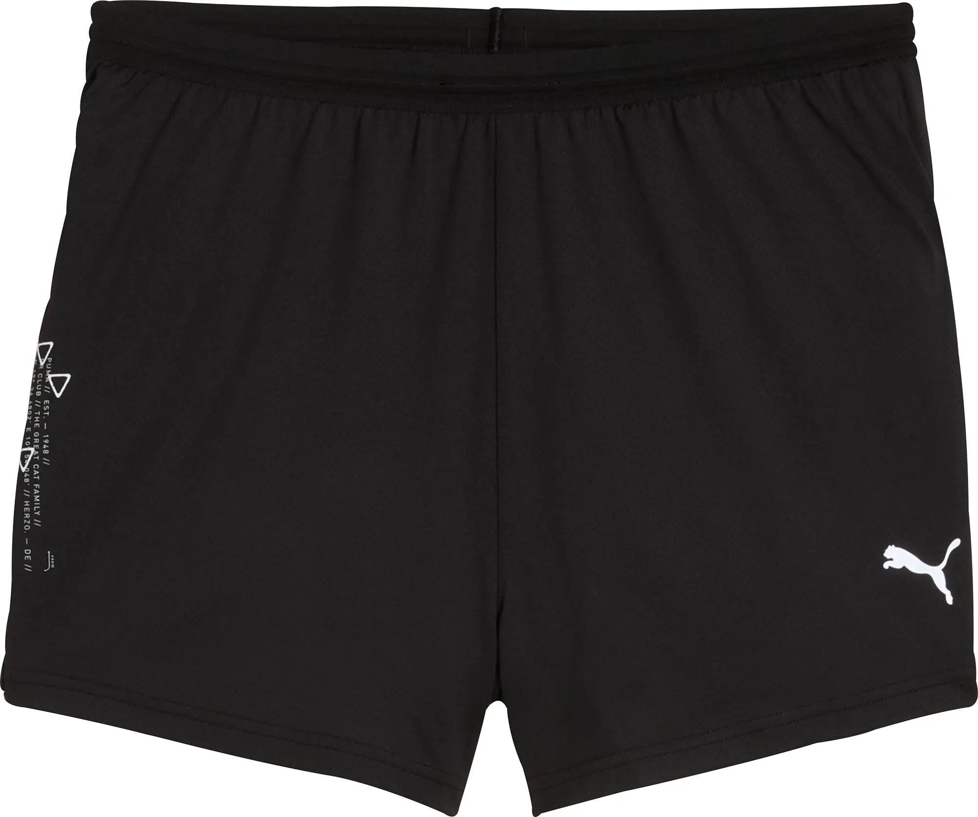 anti slip grip Puma Knit 3 Inch Mens Split Running Shorts - Black