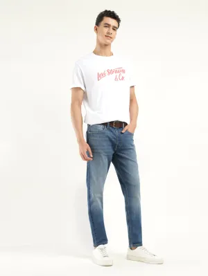 Men's 512 Dark Blue Slim Tapered Fit Mid Rise Jeans Flex Look Outfit Formula