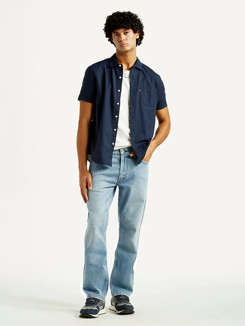 Daily Go-To Men's 513 Light Indigo Slim Straight Fit Mid Rise Jeans