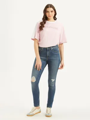 Women's 721 Blue Skinny Fit Mid Rise Jeans Quick Outfit