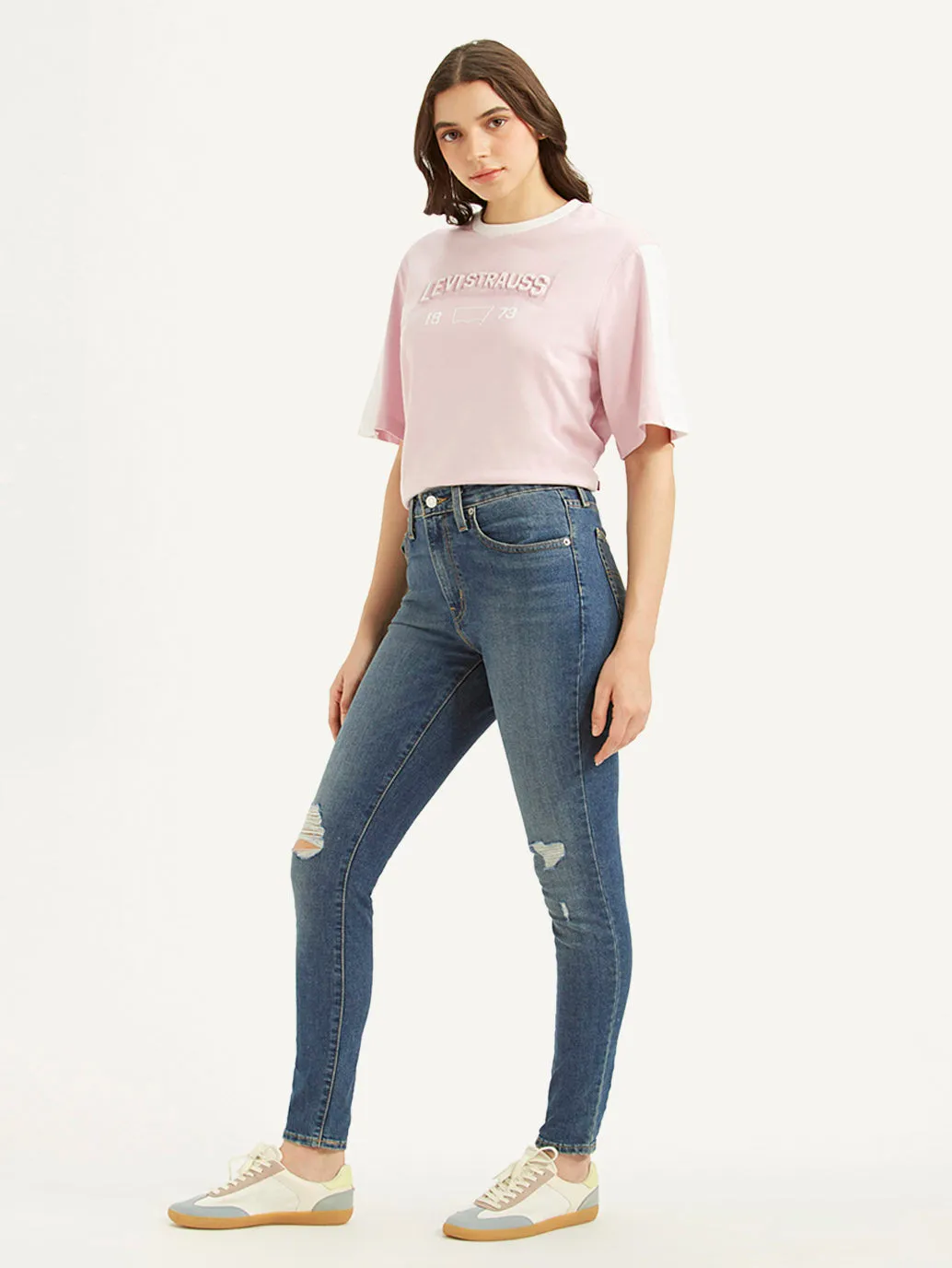 Neutral Mood Plain style Women's 721 Blue Skinny Fit Mid Rise Jeans