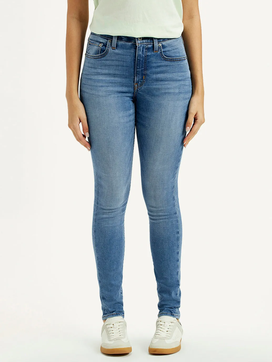 Neutral Daily Wear Adult Fashion Women's 721 Med Indigo Skinny Fit High Rise Jeans