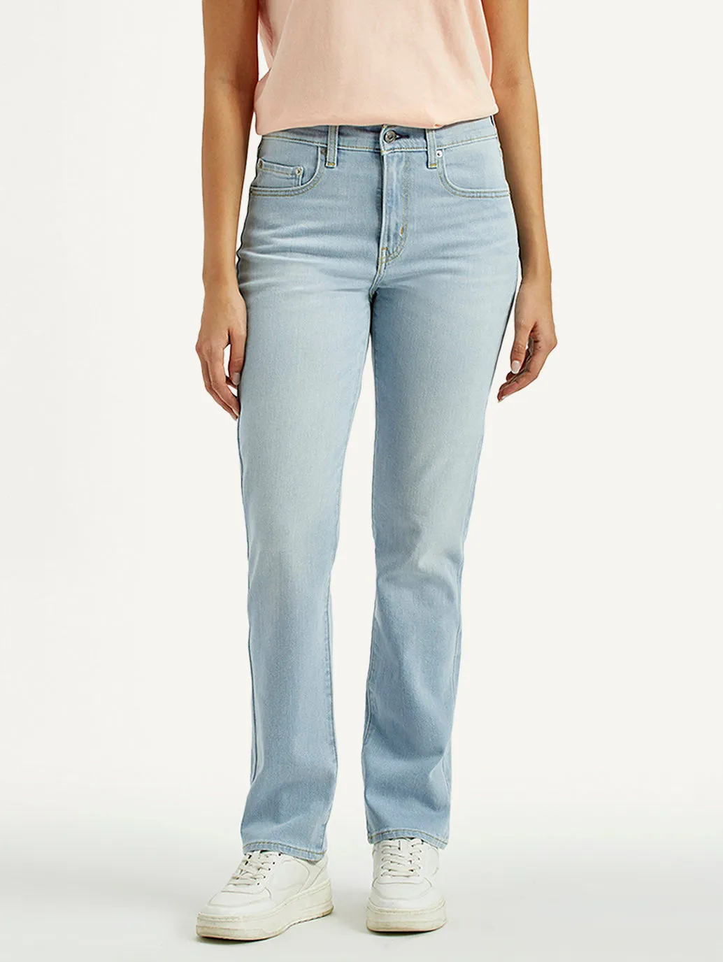 Eco Friendly Dye Women's 724 Light Indigo Straight Fit High Rise Jeans