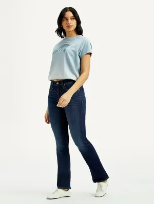 Women's 725 Dark Indigo Flared Fit High Rise Jeans Softened Lining