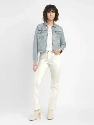 Non Irritating Inner Lining Women's 725 White Flared Fit High Rise Jeans