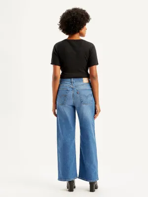 Must Have Wear Easy Routine Women's Blue Mile High Wide Leg Fit High Rise Jeans