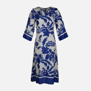 WOMEN FLORAL LONG DRESS Creative Flow HygroscopicFiber