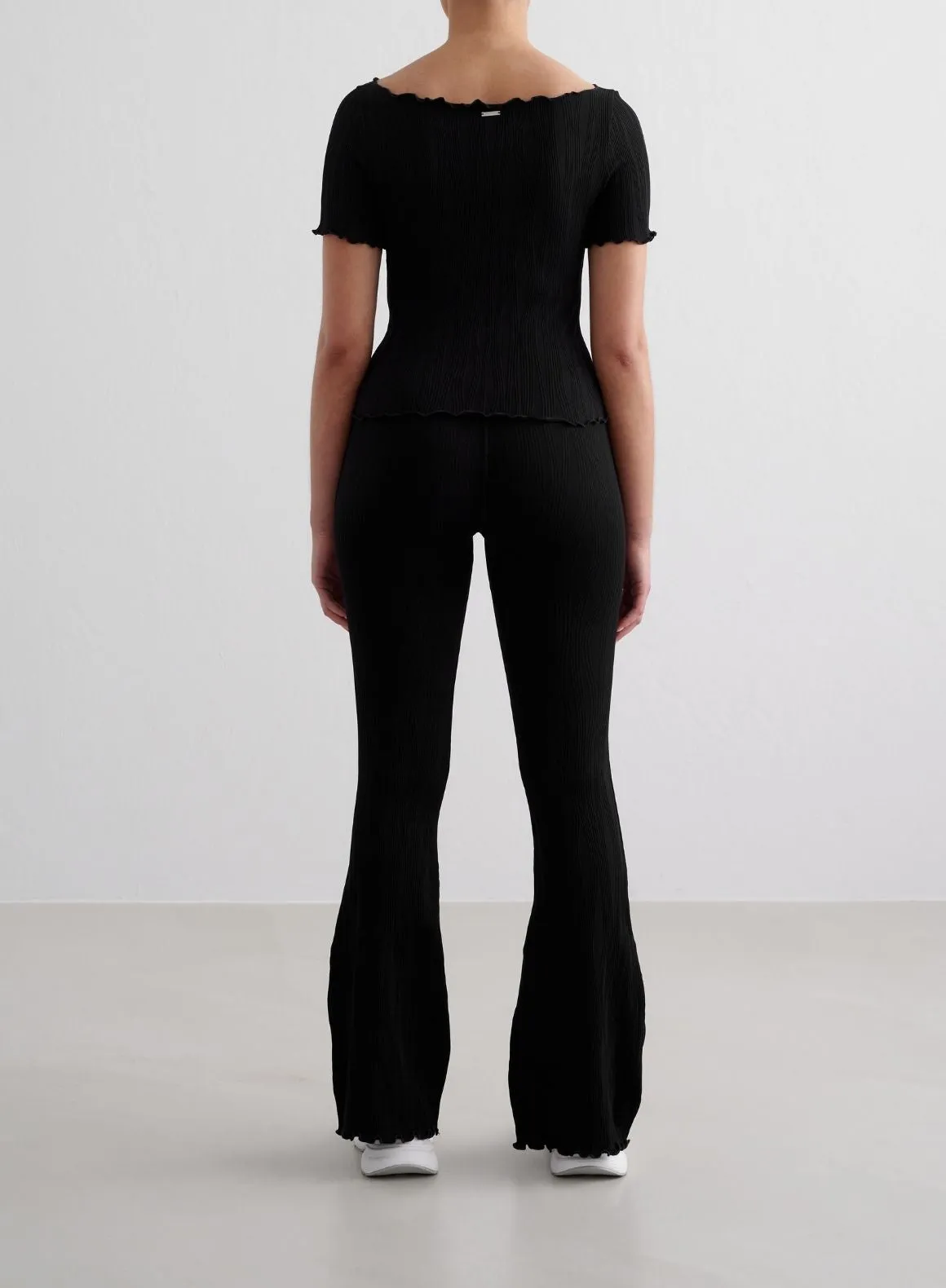 Tall Fit Studio Practice Black Tulip Flare Tights