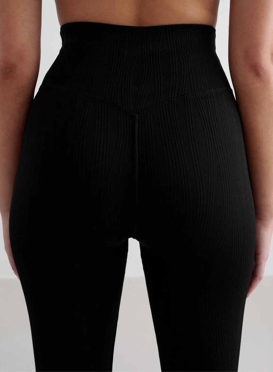 Eco Friendly Slim Silhouette Black Tulip Flare Tights