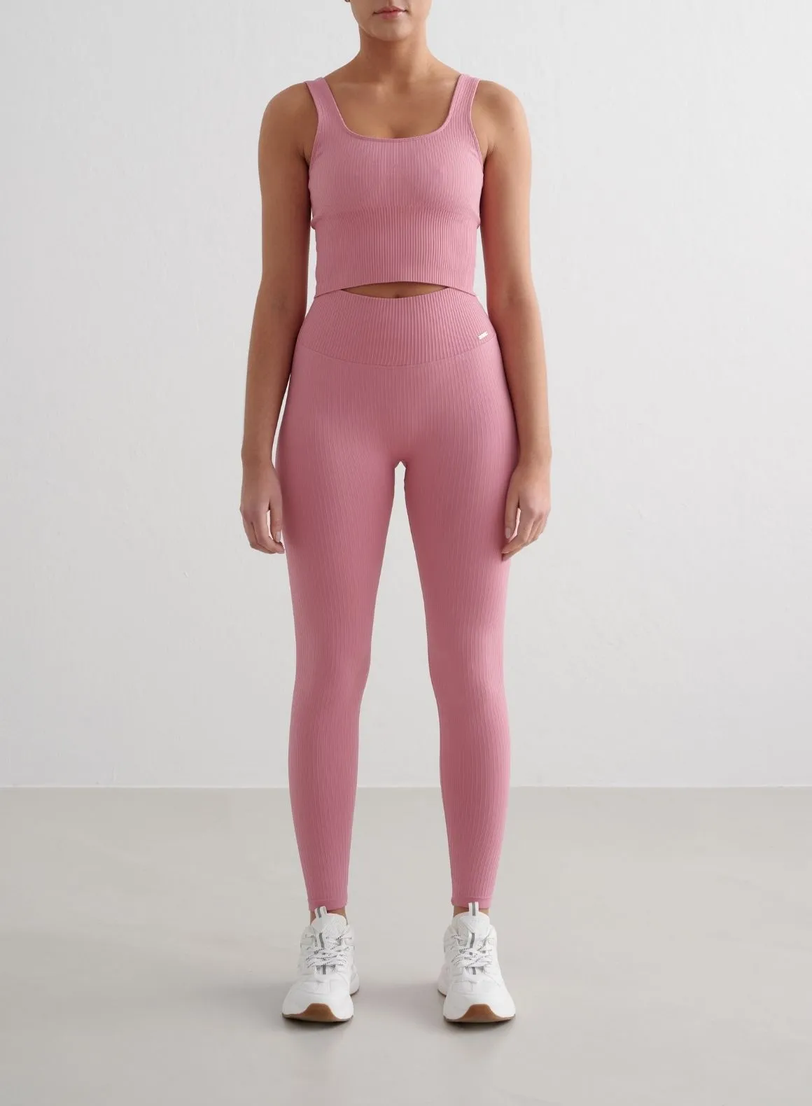Desert Rose Ribbed Seamless Tights Movement Essential Daily Routine Fitness Lover