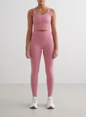 Flattering Cut Durable Overlock Stitching Desert Rose Ribbed Seamless Tights