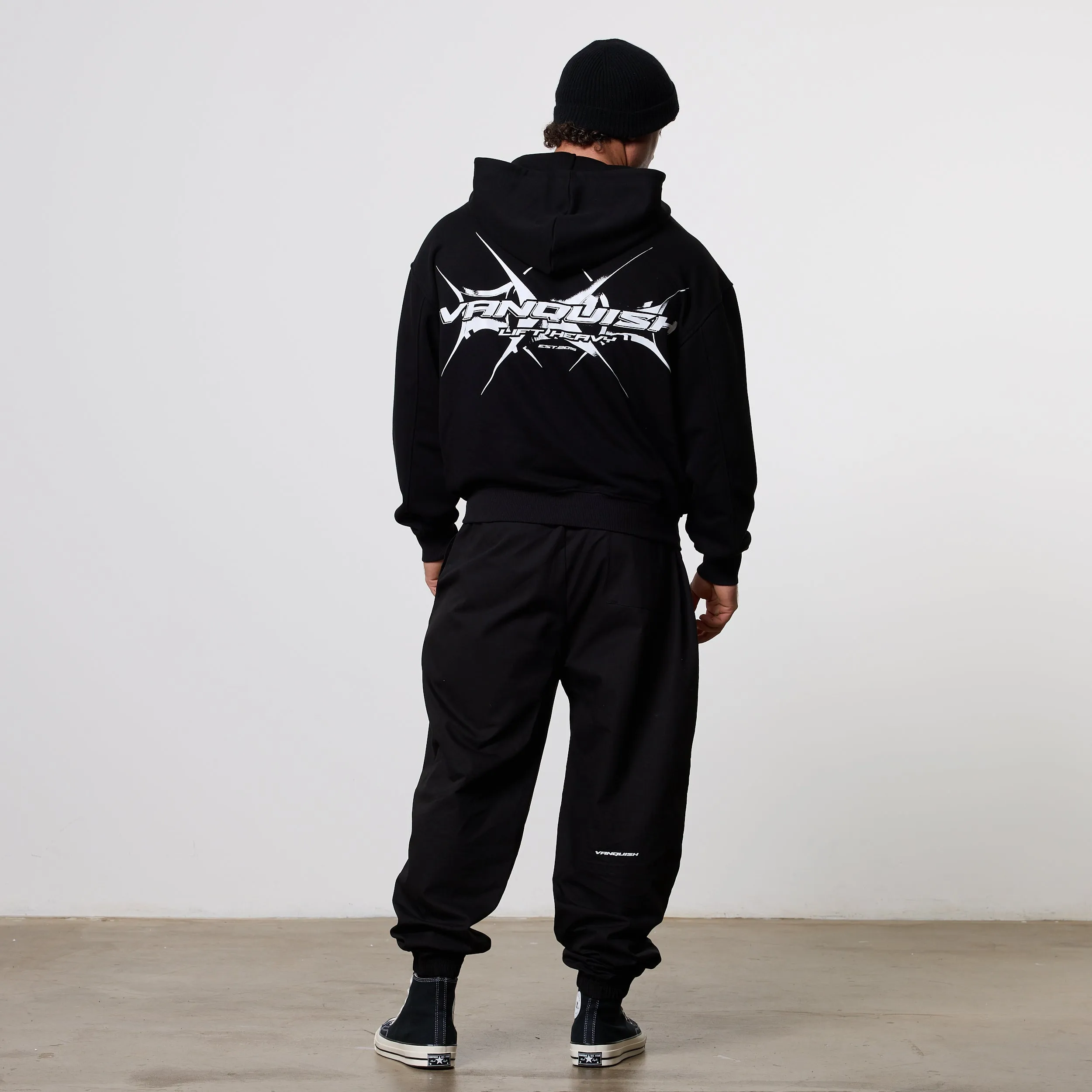 Vanquish x DT Lift Heavy Black Oversized Full Zip Hoodie Weasel like