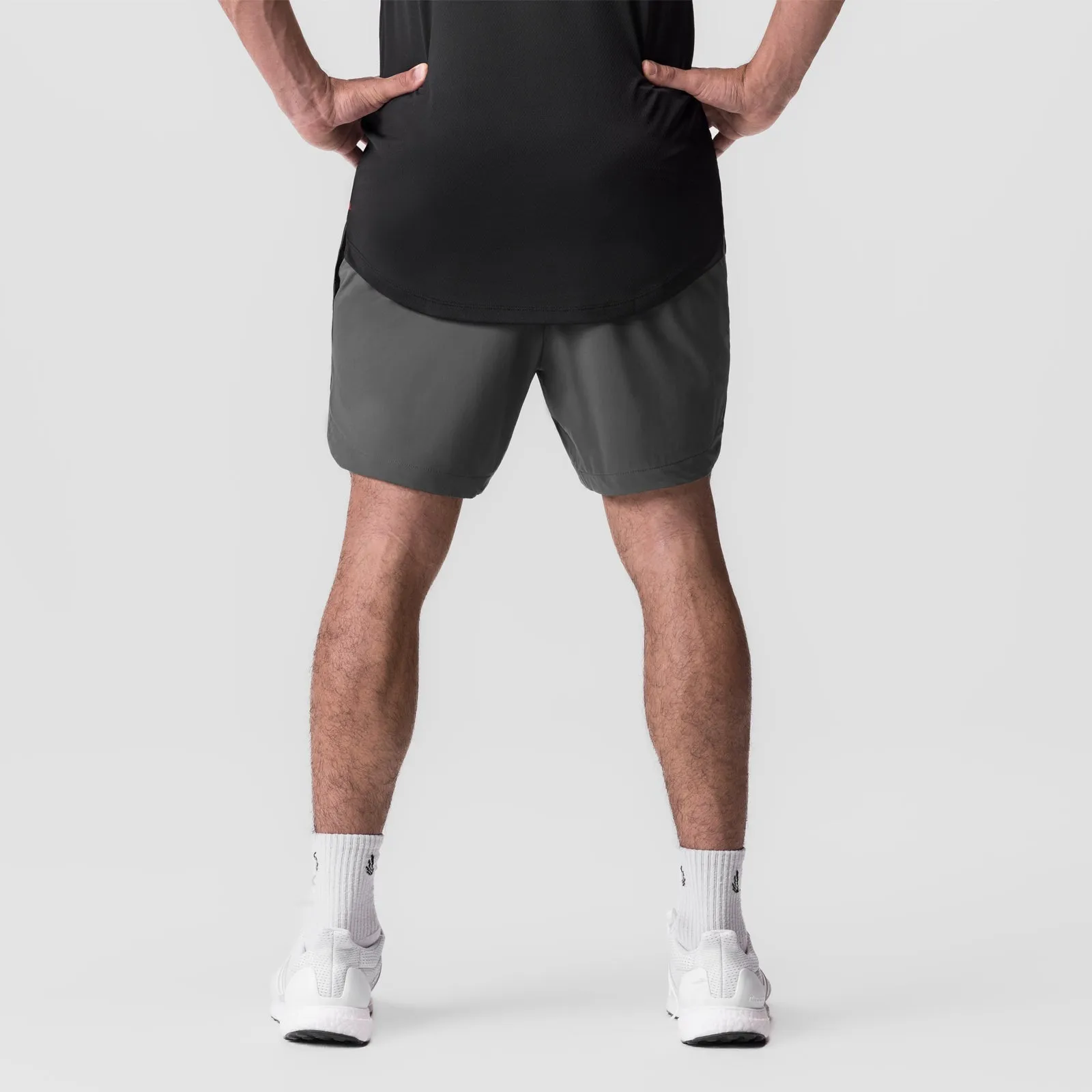 0823. Tetra-Lite? 7" Linerless Short - Space Grey "Wings" Fashion Fit