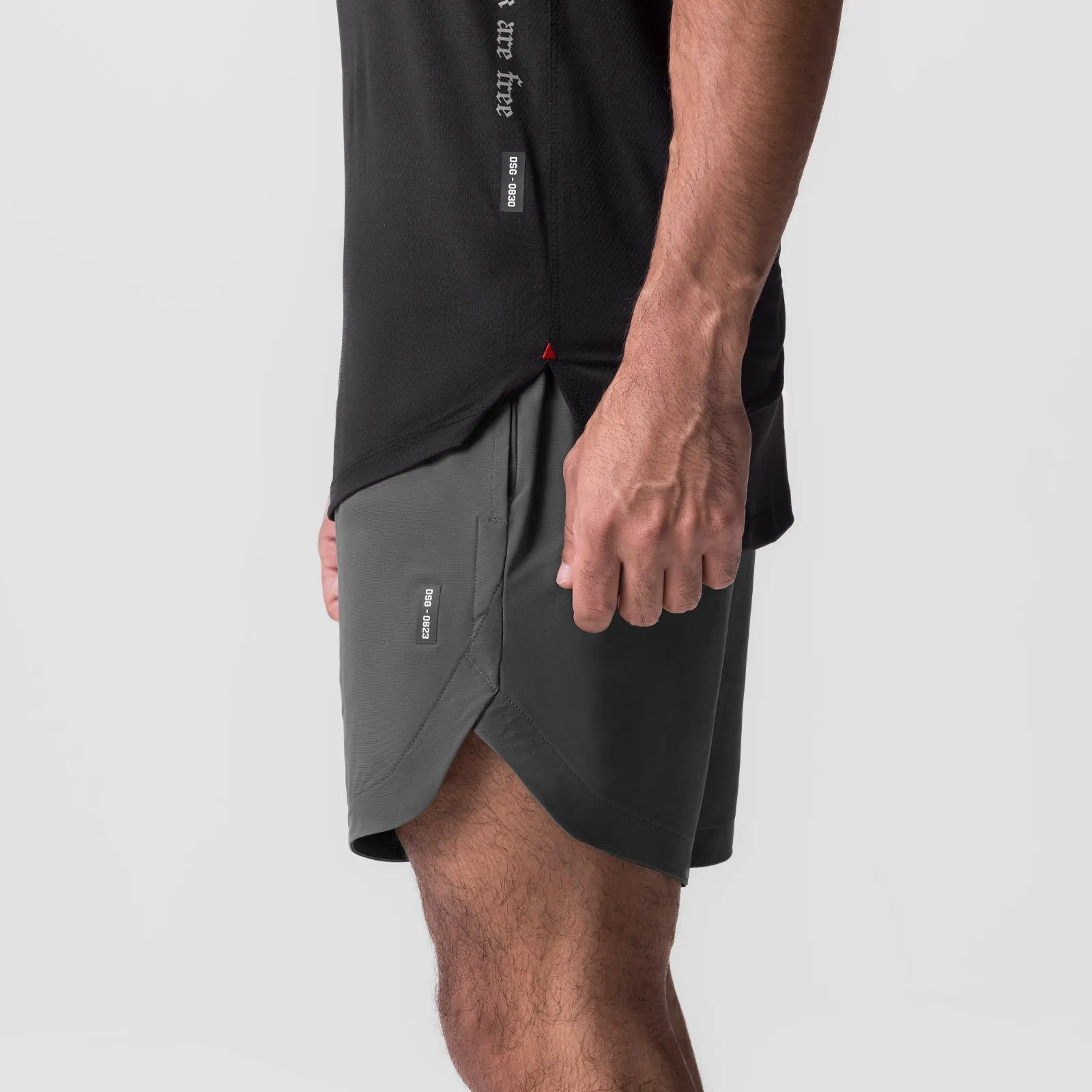 0823. Tetra-Lite? 7" Linerless Short - Space Grey "Wings" Workwear