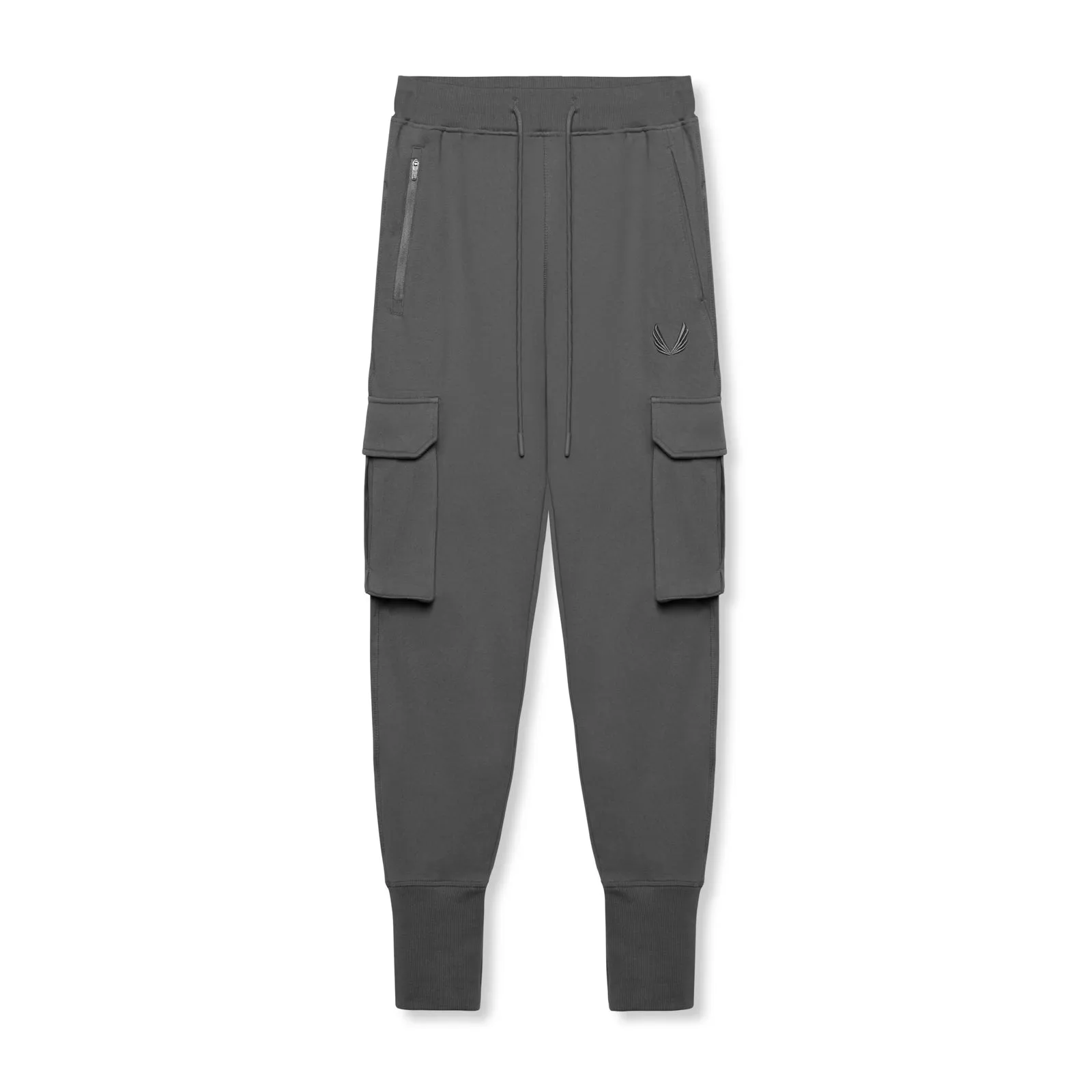 ComfortFit Frayed hem 0654. Tech-Terry? Cargo High Rib Jogger - Raven