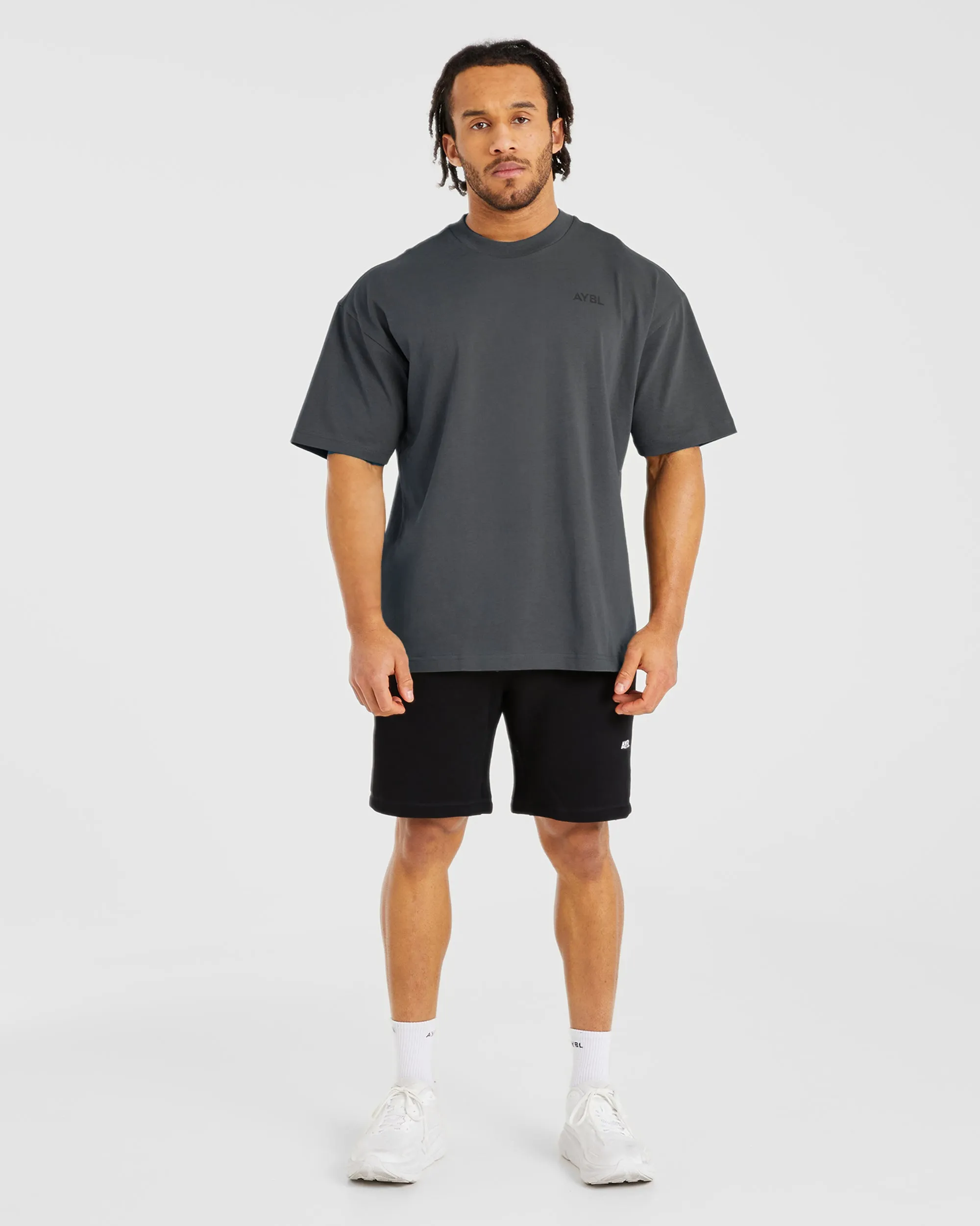 Versatile and Stylish Stylish and Comfortable Essential Oversized T Shirt - Charcoal