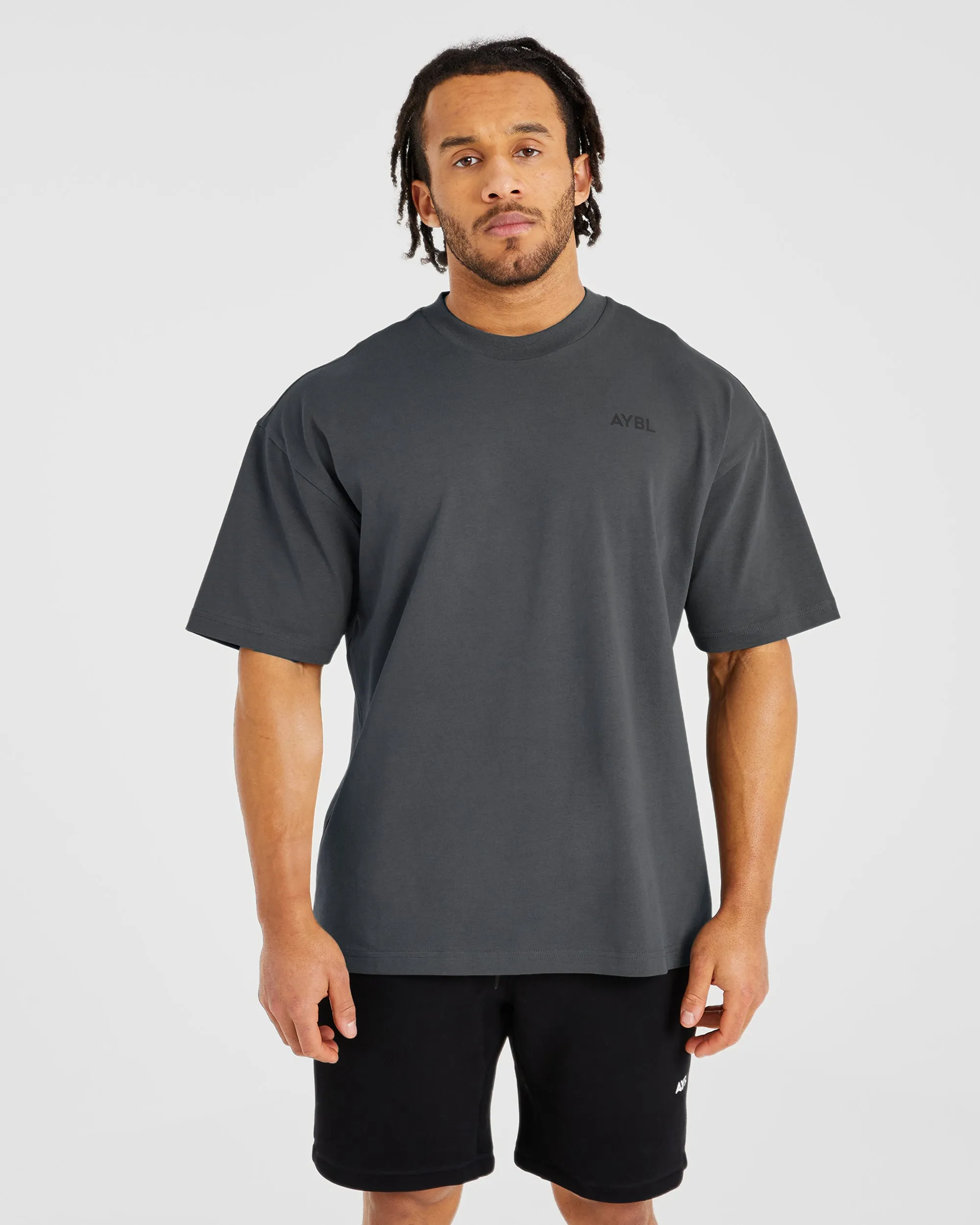 Essential Oversized T Shirt - Charcoal Cotton Blend